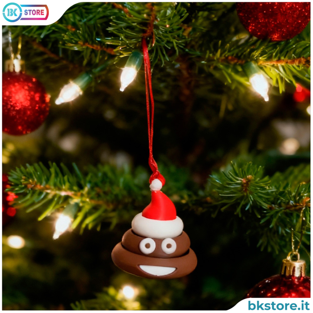 Addobbo albero di Natale divertente ironico originale cacca di Natale