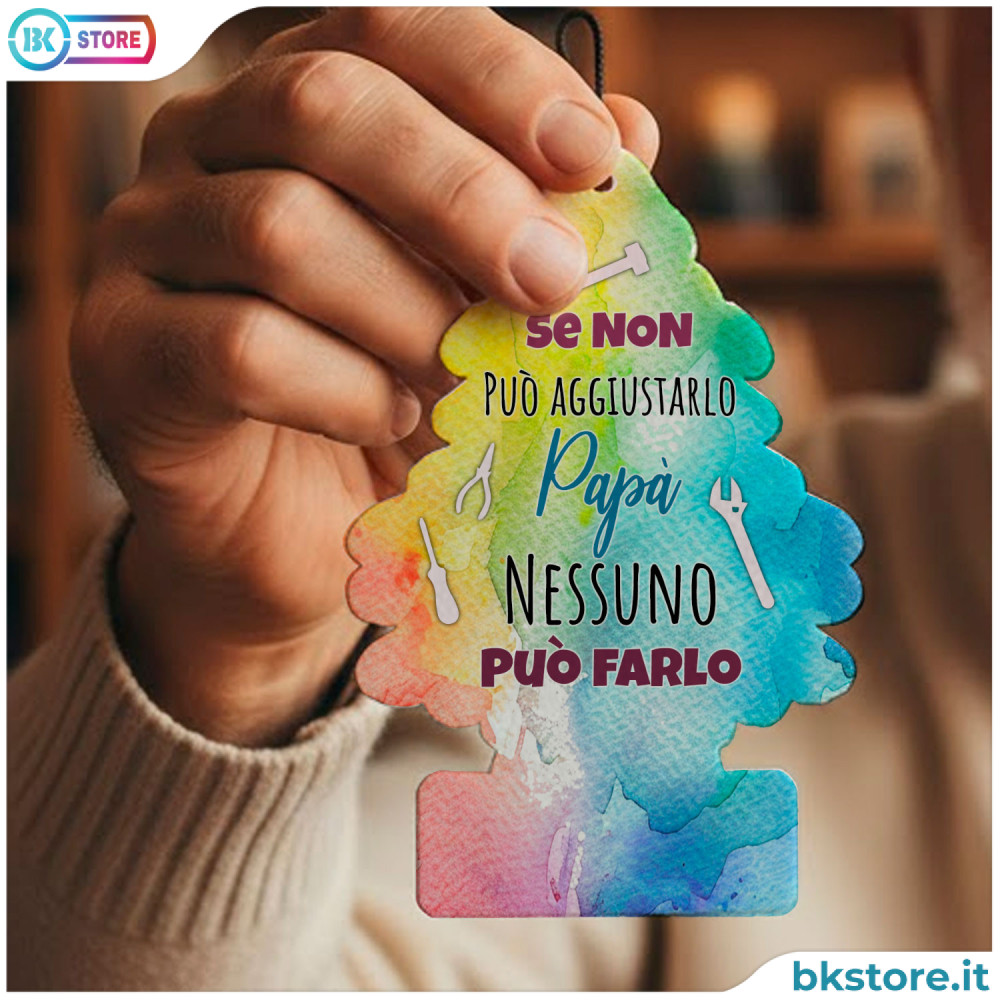 Regalo per la festa del papà deodorante albero per macchina personalizzato con foto e dedica papà aggiustatutto