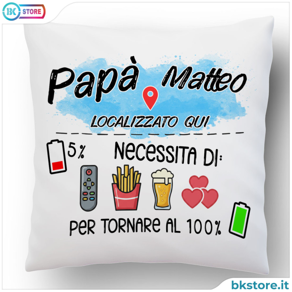 Cuscino regalo Festa del Papà Divertente – Papà Batteria Scarica