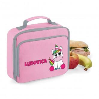 Lunch Box Borsa Frigo unicorno personalizzata con nome