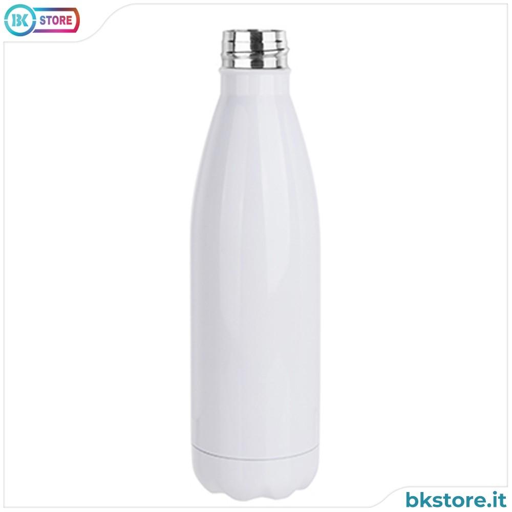 Borraccia Bottiglia in Acciaio inox termica bianca personalizzata con Foto e Testo