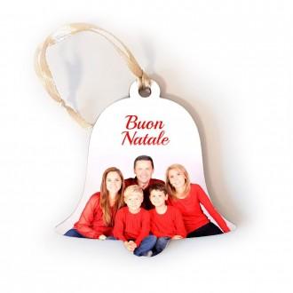 Addobbo natalizio Campana in legno personalizzato con foto