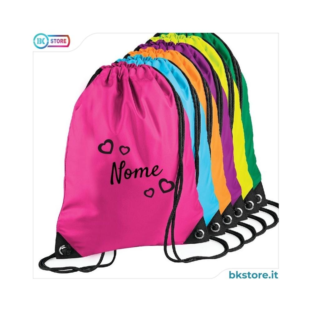 Zainetto personalizzato con cuori e nome Zainetto personalizzato con cuori e nome