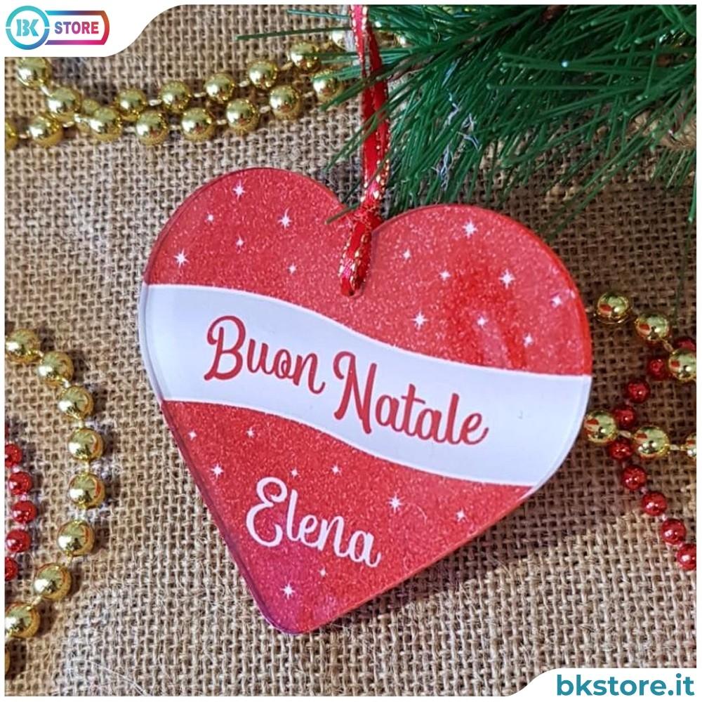 Addobbo natalizio cuore in plexiglass personalizzato con nome