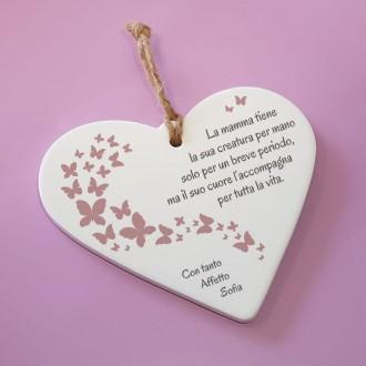 Cuore In Ceramica Personalizzato Con Frase Per La Mamma E Nome