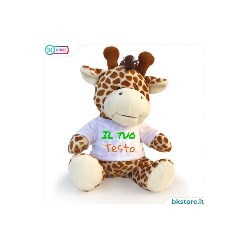 Giraffa peluche personalizzata con foto o scritta sulla maglietta