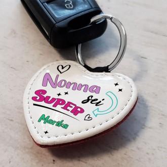 portachiavi cuore personalizzato per la nonna