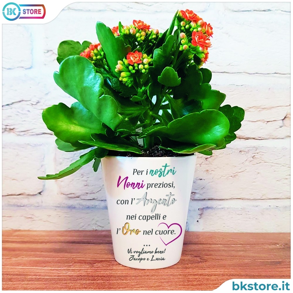 Vasetto per fiori regalo per i nonni personalizzato con nome/i