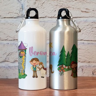Borraccia Personalizzata Per Papà – In Alluminio Bianco Con Doppio Tappo – Idea Regalo Festa Del Papà