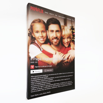 Quadro per il papà stile film Netflix, regalo originale per la Festa del papà, personalizzato con foto, descrizione e nomi