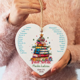 Cuore in ceramica personalizzato, idea regalo per Natale per le maestre, con nomi e classe