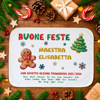 Idea regalo Natale per maestra asilo o scuola elementare, tovaglietta personalizzata