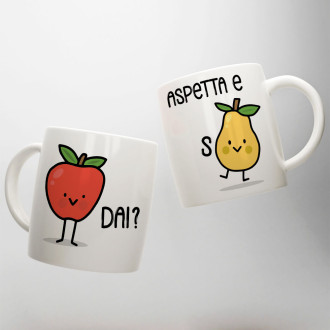 Set 2 Tazze Personalizzate Coppia San Valentino – Regalo Ironico Meladai Aspetta e sPera