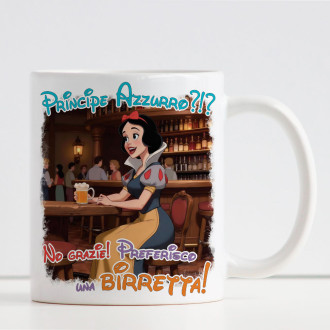 Tazza Tazza Divertente Principessa al Bar con la birra – Regalo ironico per Amica o collega single