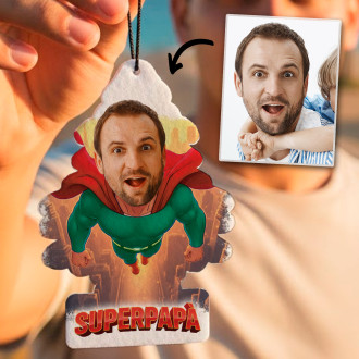 Alberello Auto Personalizzato Festa del Papà – Papà Supereroe con Foto