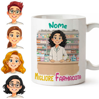 Tazza Farmacista Personalizzata con Avatar e Nome – Idea Regalo Originale