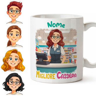 Tazza Cassiera Personalizzata con Avatar e Nome – Idea Regalo Originale